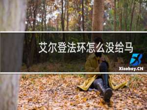 艾尔登法环怎么没给马
