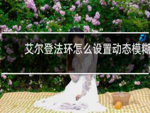 艾尔登法环怎么设置动态模糊