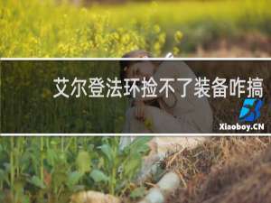 艾尔登法环捡不了装备咋搞