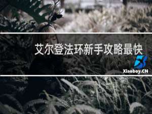 艾尔登法环新手攻略最快