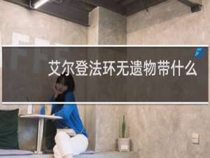 艾尔登法环无遗物带什么