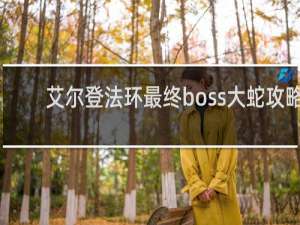 艾尔登法环最终boss大蛇攻略