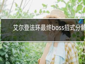 艾尔登法环最终boss招式分解