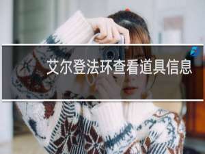 艾尔登法环查看道具信息