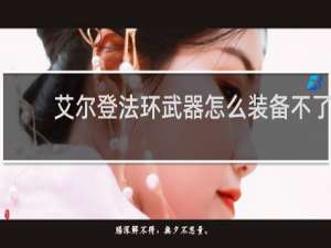 艾尔登法环武器怎么装备不了