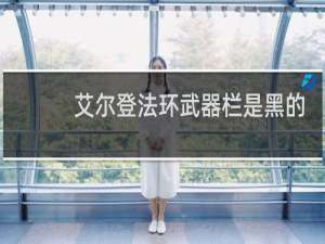 艾尔登法环武器栏是黑的