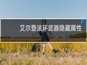 艾尔登法环武器隐藏属性