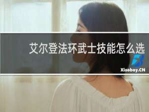 艾尔登法环武士技能怎么选