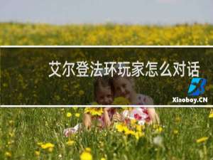 艾尔登法环玩家怎么对话