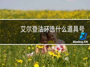 艾尔登法环选什么道具号