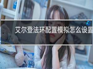 艾尔登法环配置模拟怎么设置