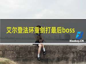 艾尔登法环重剑打最后boss