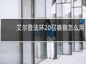 艾尔登法环 召唤狼怎么用