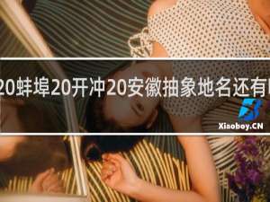 芜湖 蚌埠 开冲 安徽抽象地名还有哪些什么梗