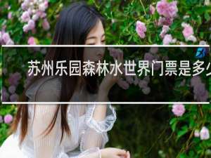 苏州乐园森林水世界门票是多少
