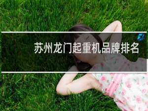 苏州龙门起重机品牌排名