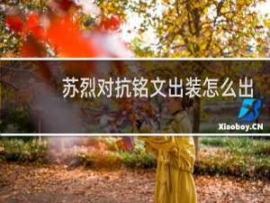 苏烈对抗铭文出装怎么出