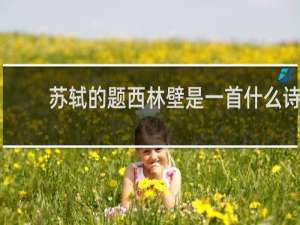 苏轼的题西林壁是一首什么诗