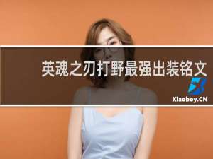 英魂之刃打野最强出装铭文