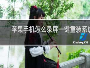 苹果手机怎么录屏一键重装系统