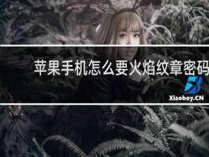 苹果手机怎么要火焰纹章密码