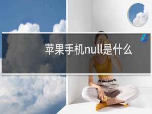 苹果手机null是什么意思