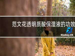 范文花透明质酸保湿液的功效