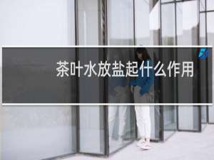 茶叶水放盐起什么作用
