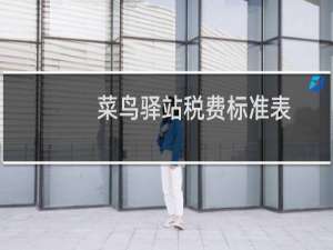 菜鸟驿站税费标准表