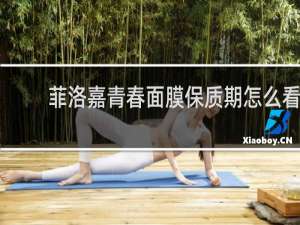菲洛嘉青春面膜保质期怎么看