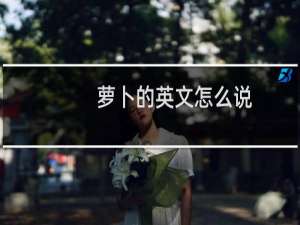 萝卜的英文怎么说
