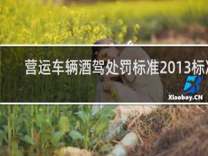 营运车辆酒驾处罚标准2013标准