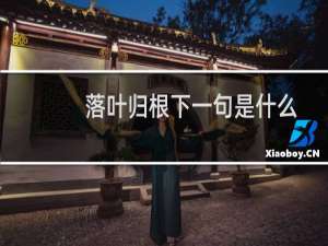 落叶归根下一句是什么