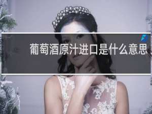 葡萄酒原汁进口是什么意思