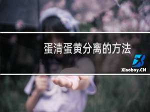 蛋清蛋黄分离的方法