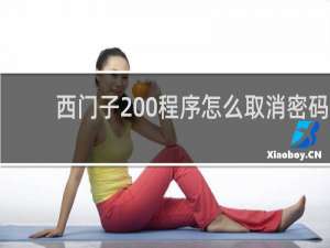 西门子200程序怎么取消密码