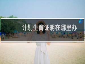 计划生育证明在哪里办理（计划生育证明）