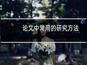 论文中常用的研究方法