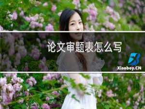 论文审题表怎么写