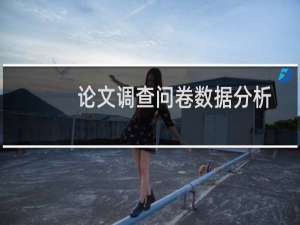 论文调查问卷数据分析