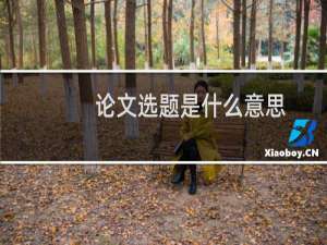 论文选题是什么意思