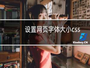 设置网页字体大小css