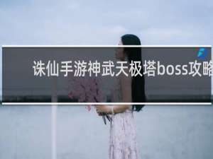 诛仙手游神武天极塔boss攻略