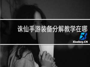 诛仙手游装备分解教学在哪