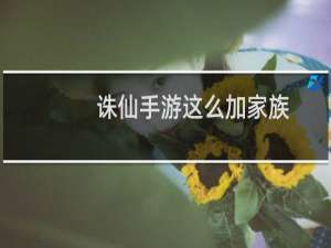诛仙手游这么加家族