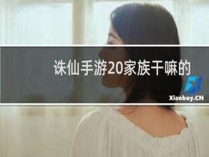 诛仙手游 家族干嘛的