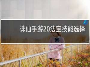 诛仙手游 法宝技能选择