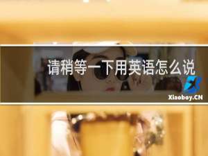 请稍等一下用英语怎么说