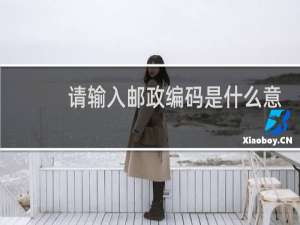 请输入邮政编码是什么意思