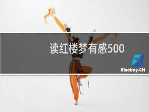 读红楼梦有感500
